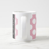Pink Polka Dots, Polka Dot Pattern, Jouw naam Grote Koffiekop (Achterkant)