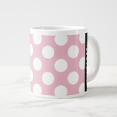 Pink Polka Dots, Polka Dot Pattern, Jouw naam Grote Koffiekop (Voorkant rechts)