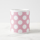 Pink Polka Dots, Polka Dot Pattern, Jouw naam Grote Koffiekop (Voorkant)