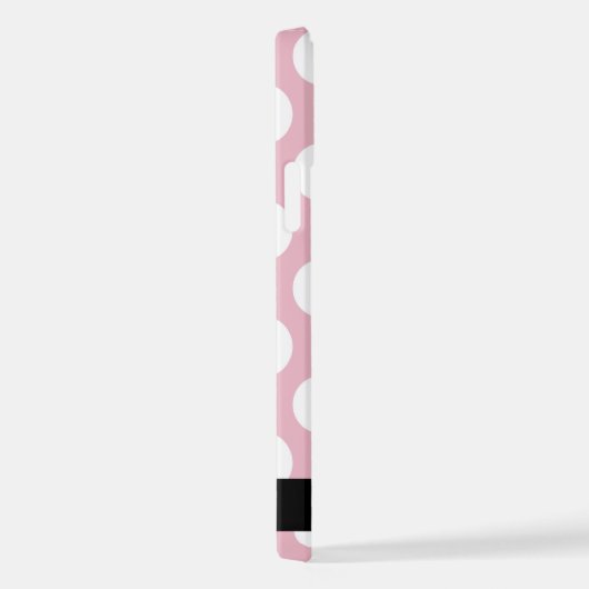 Pink Polka Dots, Polka Dot Pattern, Jouw naam iPhone Hoesje (Rechterkant)