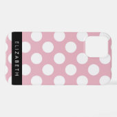 Pink Polka Dots, Polka Dot Pattern, Jouw naam iPhone Hoesje (Achterkant horizontaal)