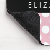Pink Polka Dots, Polka Dot Pattern, Jouw naam Muismat (Hoek)