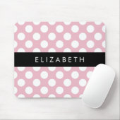 Pink Polka Dots, Polka Dot Pattern, Jouw naam Muismat (Met muis)