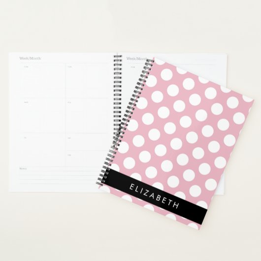 Pink Polka Dots, Polka Dot Pattern, Jouw naam Planner (Display)