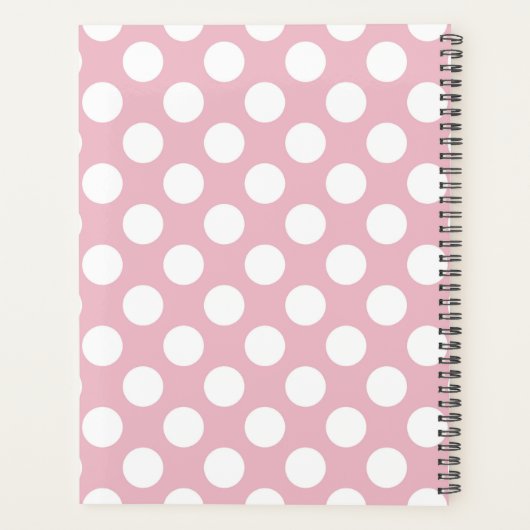 Pink Polka Dots, Polka Dot Pattern, Jouw naam Planner (Achterkant)