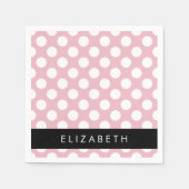 Pink Polka Dots, Polka Dot Pattern, Jouw naam Servet (Voorkant)