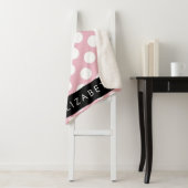 Pink Polka Dots, Polka Dot Pattern, Jouw naam Sherpa Deken (In situ)