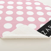 Pink Polka Dots, Polka Dot Pattern, Jouw naam Sherpa Deken (3/4)