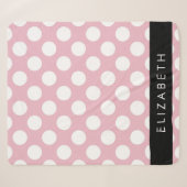 Pink Polka Dots, Polka Dot Pattern, Jouw naam Sherpa Deken (Voorkant (horizontaal))