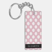 Pink Polka Dots, Polka Dot Pattern, Jouw naam Sleutelhanger (Voorkant Links)