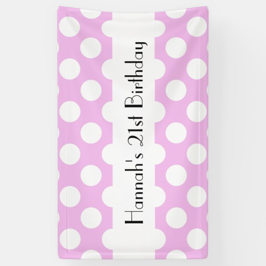 Pink Polka Dots, Polka Dot Pattern, Stippen, Birth Spandoek (Verticaal)