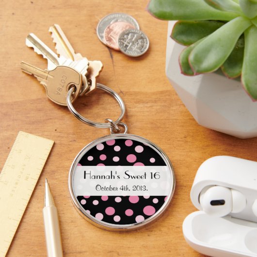 Pink Polka Dots, Polka Dot Pattern, Stippen, Sweet Sleutelhanger (Bureau)