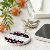 Pink Polka Dots, Polka Dot Pattern, Stippen, Sweet Sleutelhanger (Zijkant)