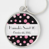 Pink Polka Dots, Polka Dot Pattern, Stippen, Sweet Sleutelhanger (Voorkant)
