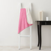 Pink Polka Dots Sherpa Blanket Deken (In situ)