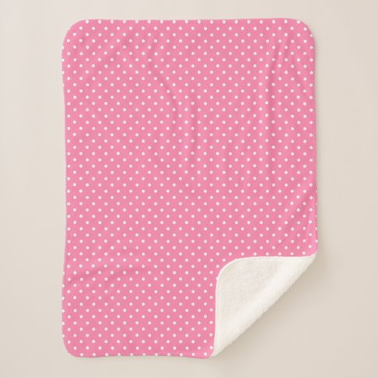 Pink Polka Dots Sherpa Blanket Sherpa Deken (Voorkant)