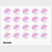 Pink Polka Dots Weddenschap Bedankt Ronde Sticker (Vel)