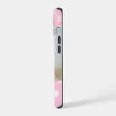 Pink Polkadot Photo Monogram iPhone Case  iPhone 15 Case (Linkerkant)