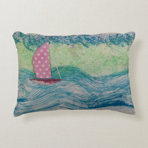 Pink Polkadot Sail Accent Kussen