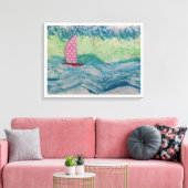 Pink Polkadot Sail Canvas Afdruk (Insitu (Woonkamer))