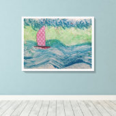 Pink Polkadot Sail Canvas Afdruk (Insitu (Houten vloer))