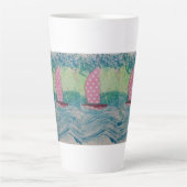 Pink Polkadot Sail Latte Mok (Voorkant)