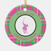 Pink Polo Horse Keramisch Ornament (Voorkant)