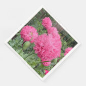 Pink Pom Pom Poppies Servet (Hoek)