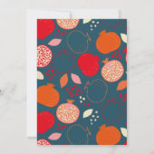 Pink Pomegranate Pattern Bat Mitzvah Kaart (Achterkant)