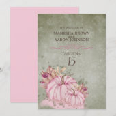 PINK Pompoenoogst - Platte Tafelkaart Kaart (Voorkant / Achterkant)