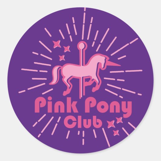 Pink Pony Club Ronde Sticker (Voorkant)