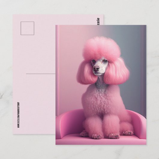 PINK POODLE ART BRIEFKAART (Voorkant / Achterkant)