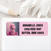 PINK POODLE ART RETURN ADDRESS ETIKETTERS ETIKET (Insitu)