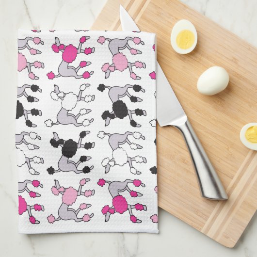 PINK POODLE Bathroom Hand Towel Theedoek (Quarter Fold)