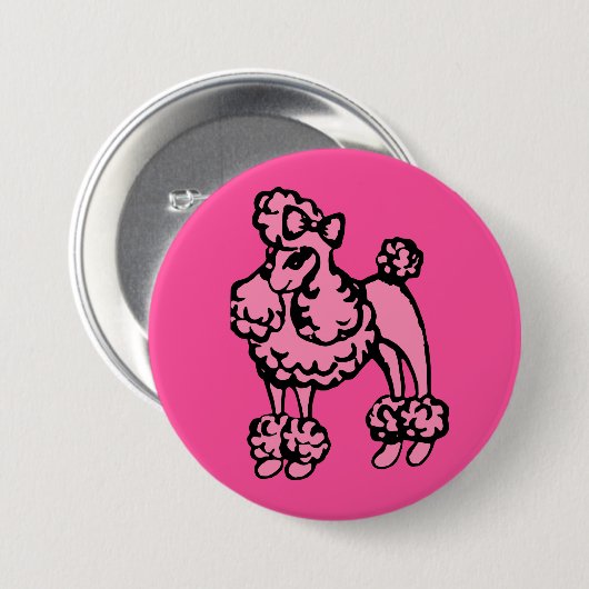Pink Poodle Button (Voorkant /achterkant)