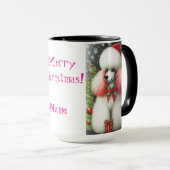 Pink Poodle Christmas Coffee Mok (Voorkant rechts)