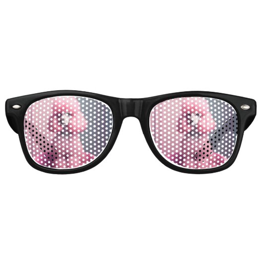 PINK POODLE DOG SUNGLASSES FUN-Glasses! Retro Zonnebril (Voorkant)