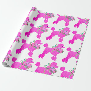 Pink Poodle Fun Verjaardagsfeestje Cadeaupapier