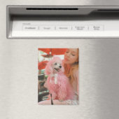 Pink poodle magnet, pink poodle gift magnet (Insitu (Vaatwasser))