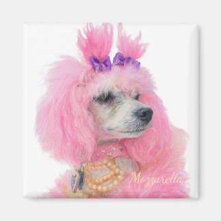 Pink poodle magnet, poodle decor magneet