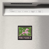 PINK POODLE PARADE - speelse poedelmagneet Magneet (Insitu (Vaatwasser))