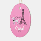 PINK POODLE Persoonlijke kerstversiering Keramisch Ornament (Links)