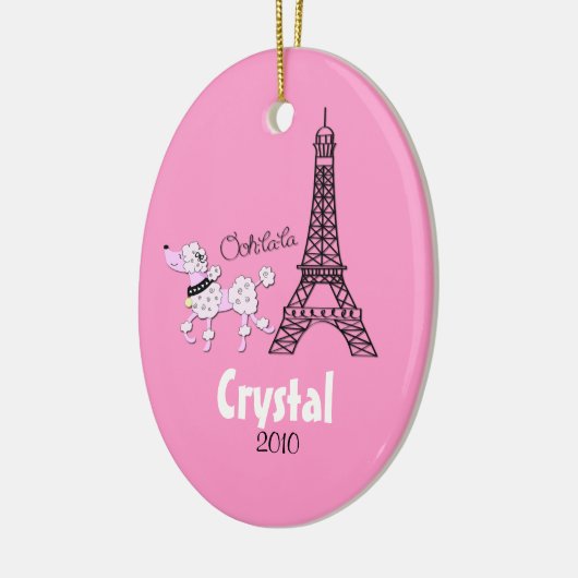 PINK POODLE Persoonlijke kerstversiering Keramisch Ornament (Links)