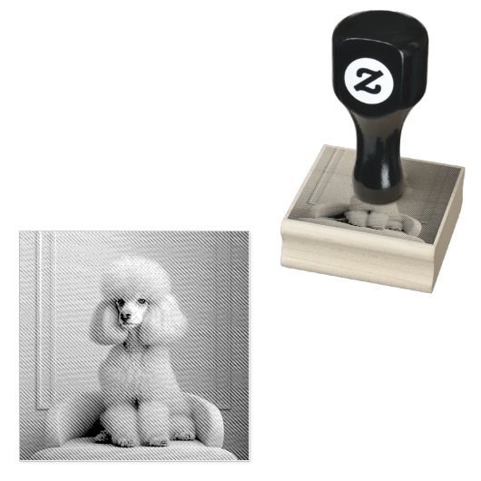 PINK POODLE RUBBER STAMP RUBBERSTEMPEL (Gestempeld)