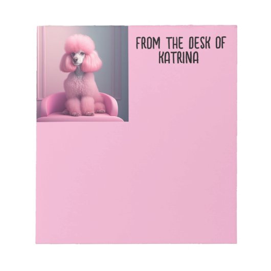 PINK POODLE SCHRIJVEN PAD PERSONALISEERD BRIEFPAPI NOTITIEBLOK (Voorkant)