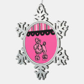 Pink Poodle Snowflake Ornament (Rechts)