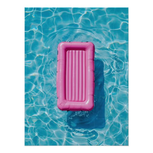 Pink Pool Float - Summer Relaxation Scene Perfect Poster (Voorkant)