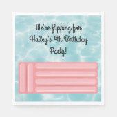 Pink Pool Party Personalized Napkins Servet (Voorkant)