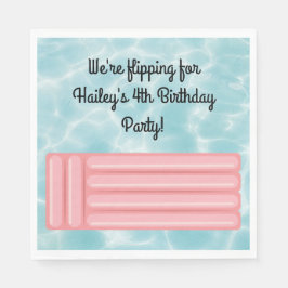 Pink Pool Party Personalized Napkins Servet