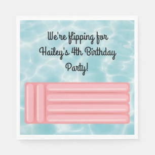 Pink Pool Party Personalized Napkins Servet